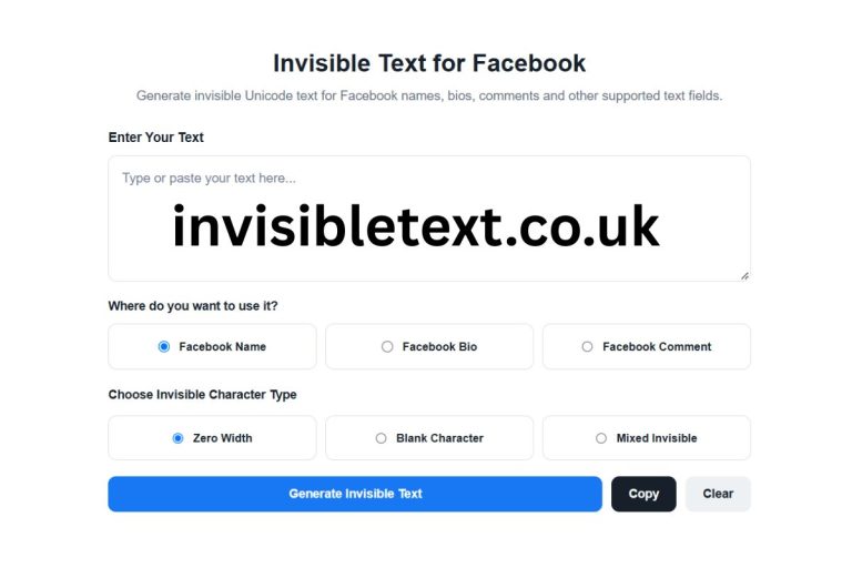 Invisible Text for Facebook