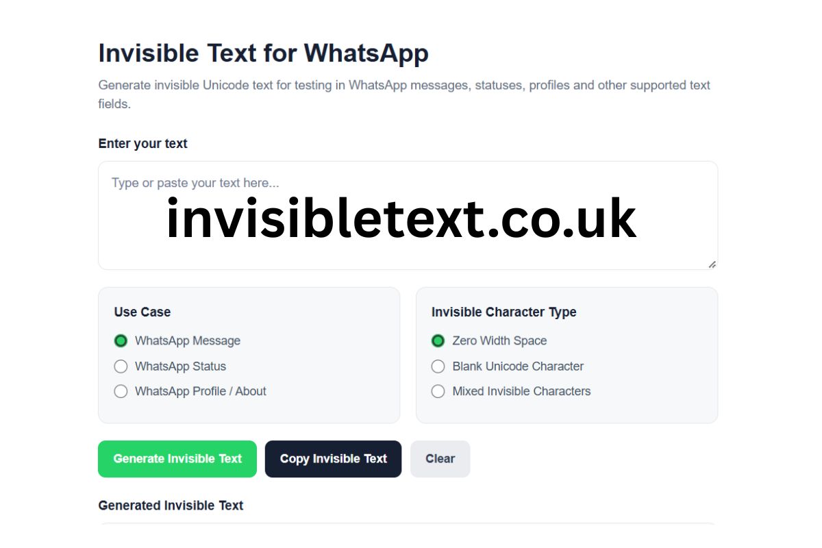 Invisible Text for WhatsApp