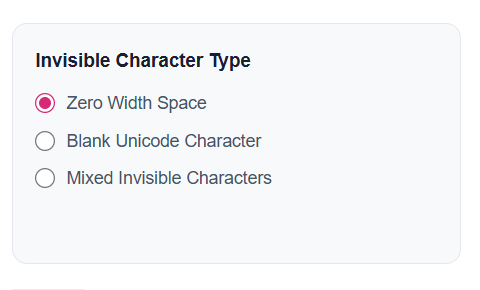 Select an Invisible Character